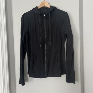 Womens Black Full Zip Hooded Jacket